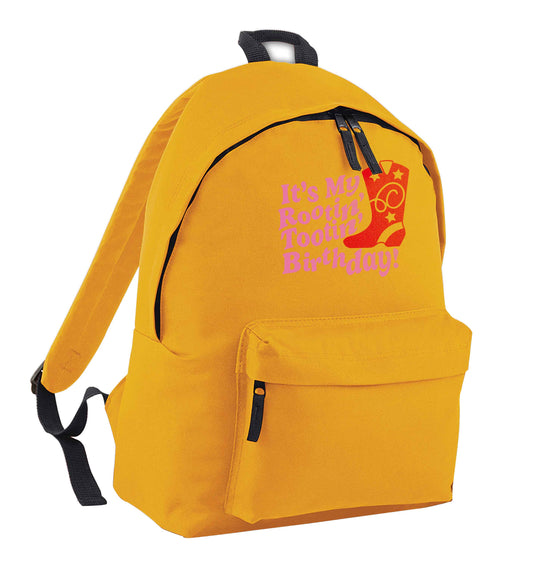It's my rootin' tootin' birthday! mustard adults backpack