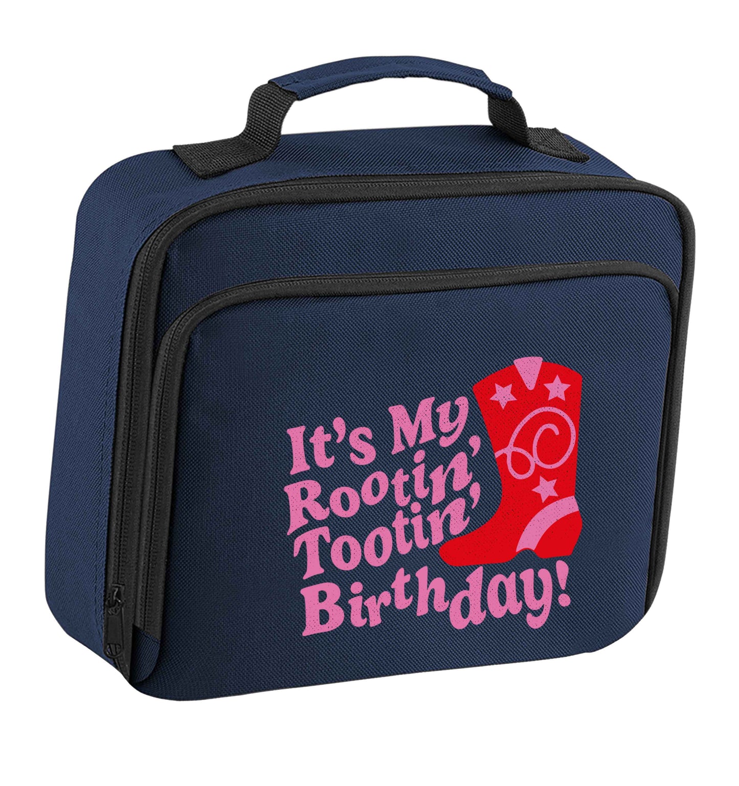 It's my rootin' tootin' birthday! insulated navy lunch bag cooler