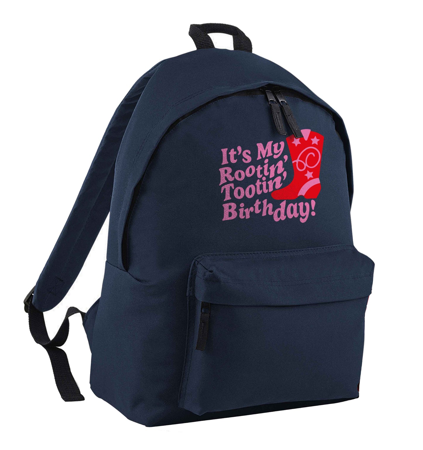 It's my rootin' tootin' birthday! navy children's backpack