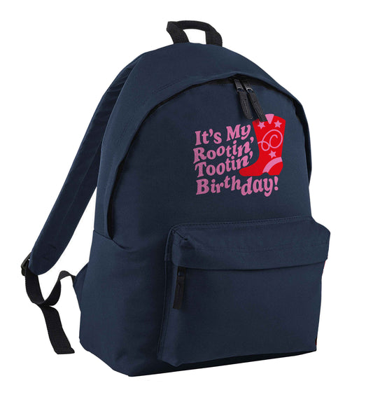 It's my rootin' tootin' birthday! navy children's backpack