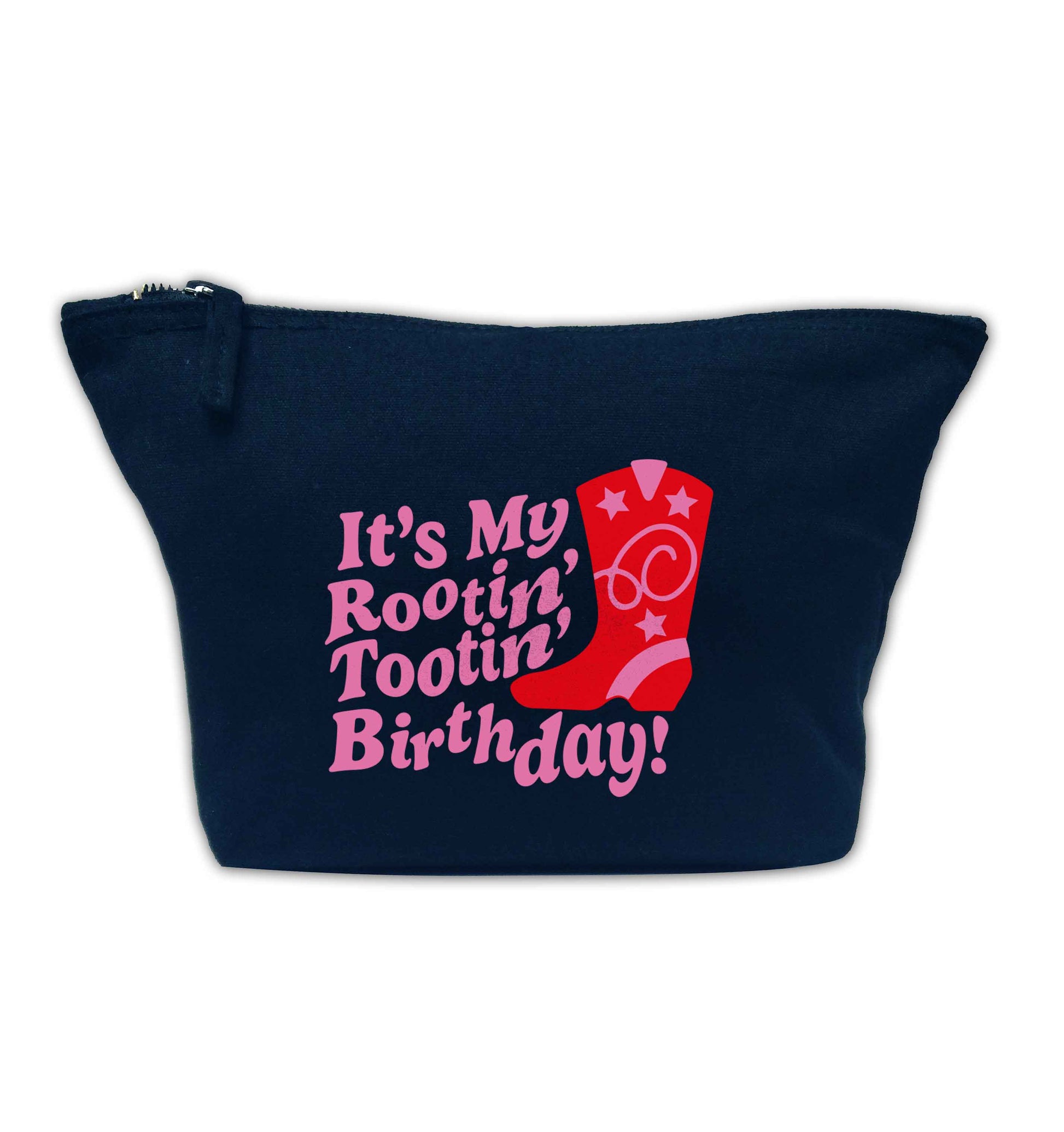 It's my rootin' tootin' birthday! navy makeup bag