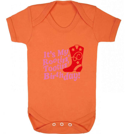 It's my rootin' tootin' birthday! baby vest orange 18-24 months