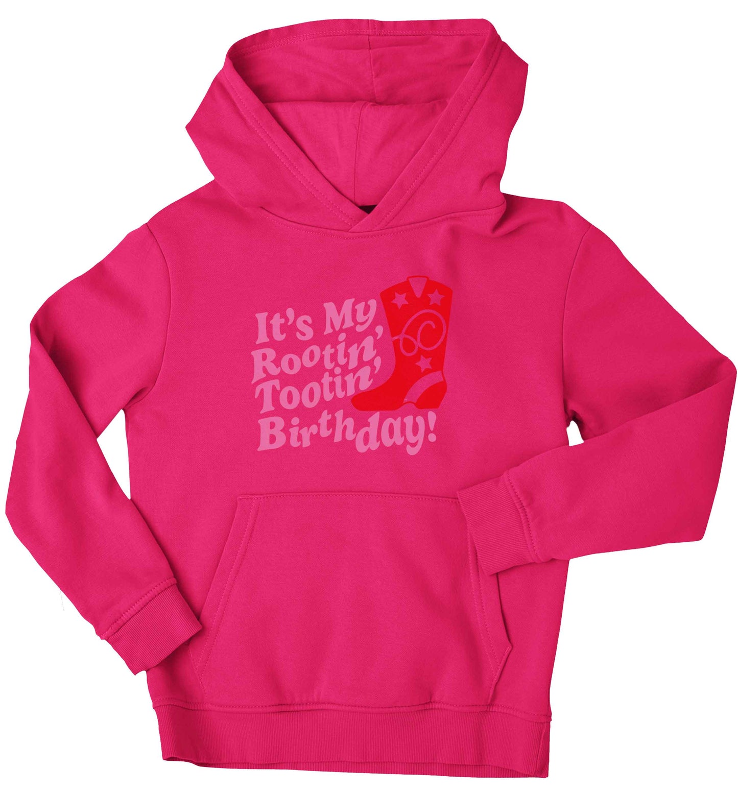 It's my rootin' tootin' birthday! children's pink hoodie 12-13 Years