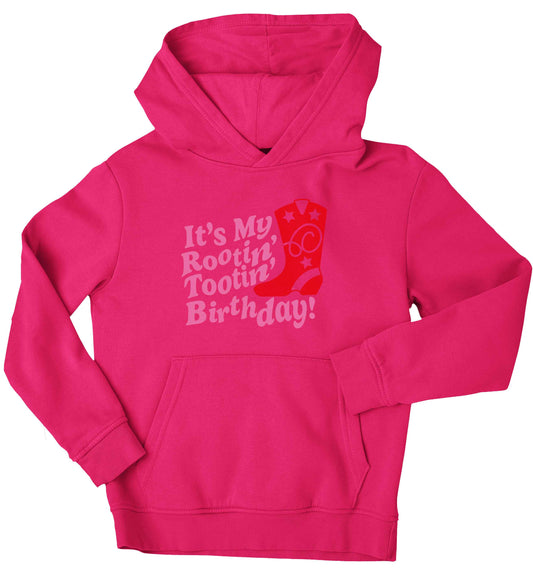 It's my rootin' tootin' birthday! children's pink hoodie 12-13 Years