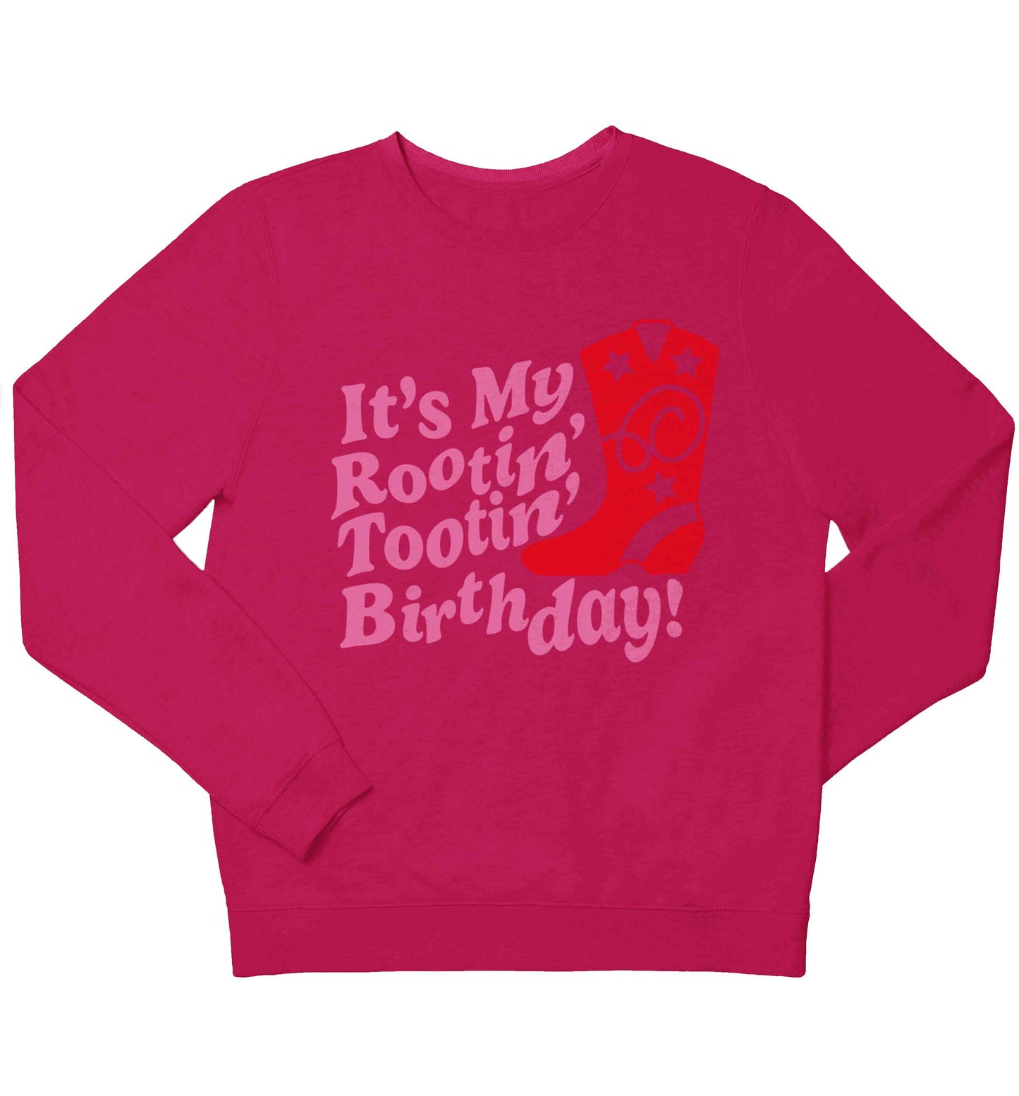 It's my rootin' tootin' birthday! children's pink sweater 12-13 Years