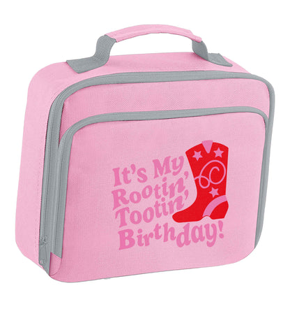 It's my rootin' tootin' birthday! insulated pink lunch bag cooler