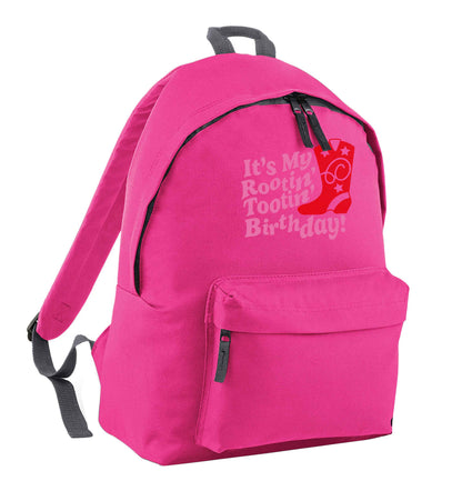 It's my rootin' tootin' birthday! pink children's backpack