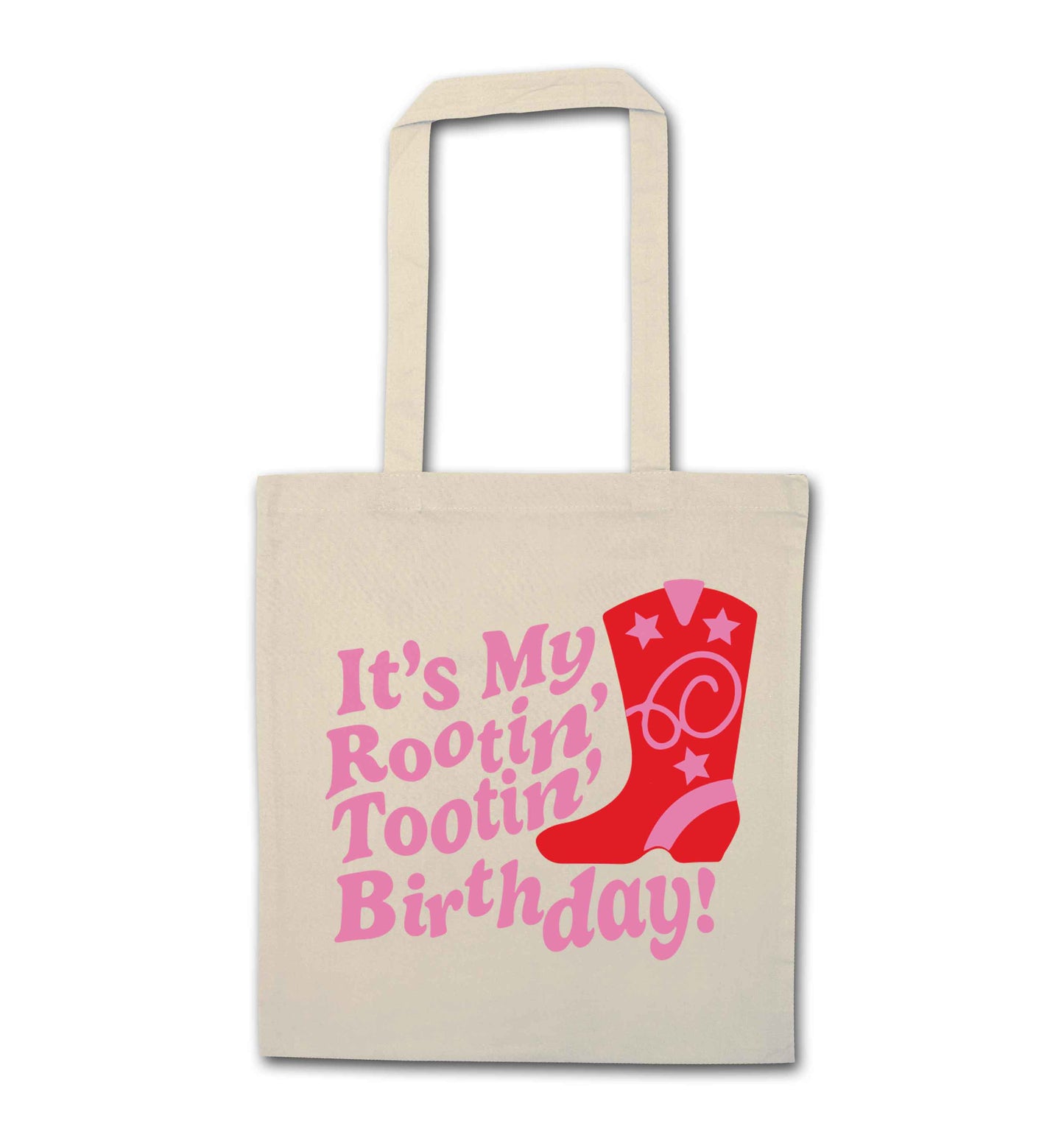 It's my rootin' tootin' birthday! natural tote bag