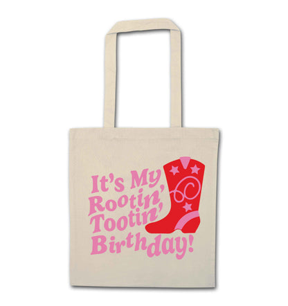 It's my rootin' tootin' birthday! natural tote bag