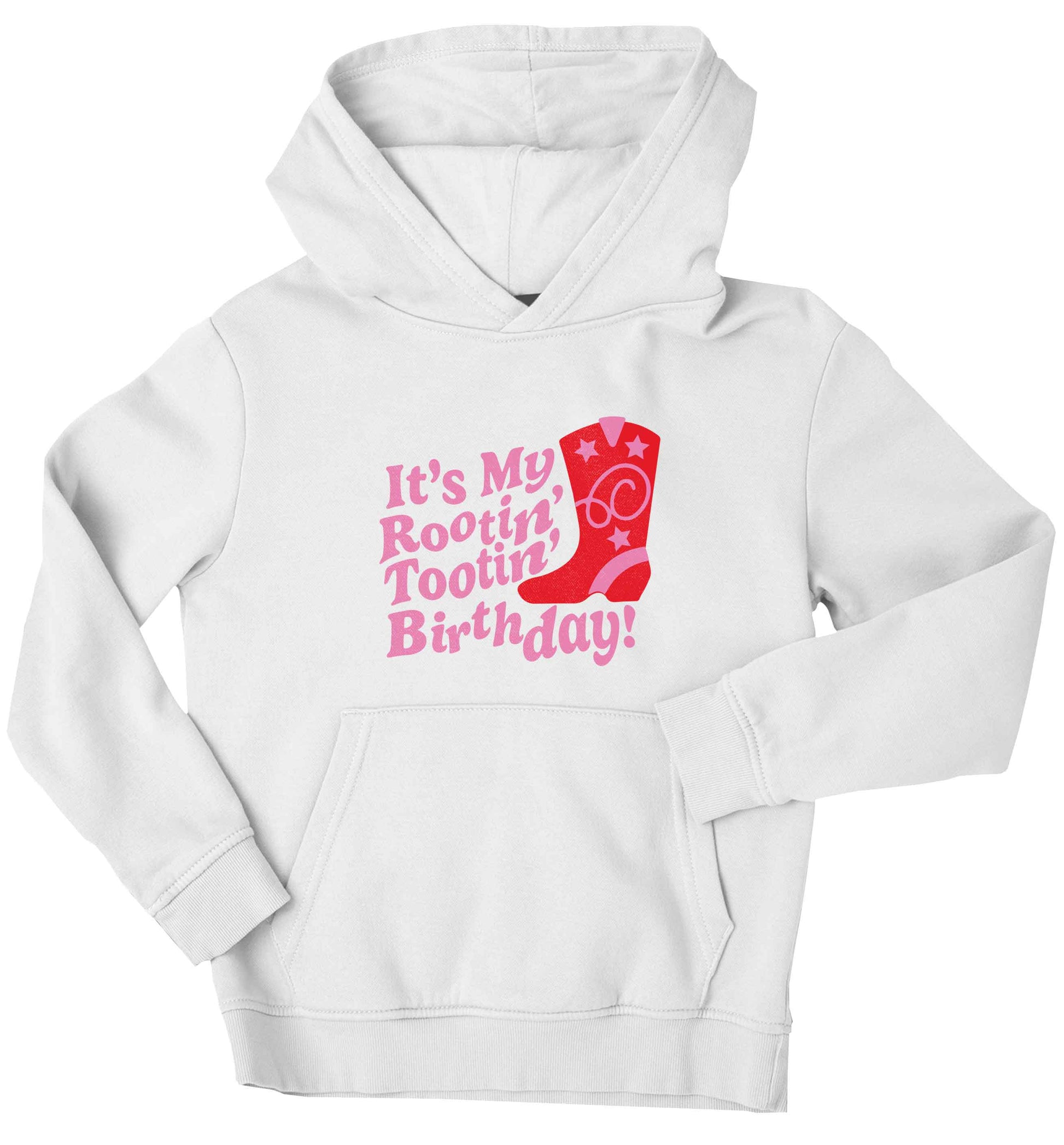 It's my rootin' tootin' birthday! children's white hoodie 12-13 Years