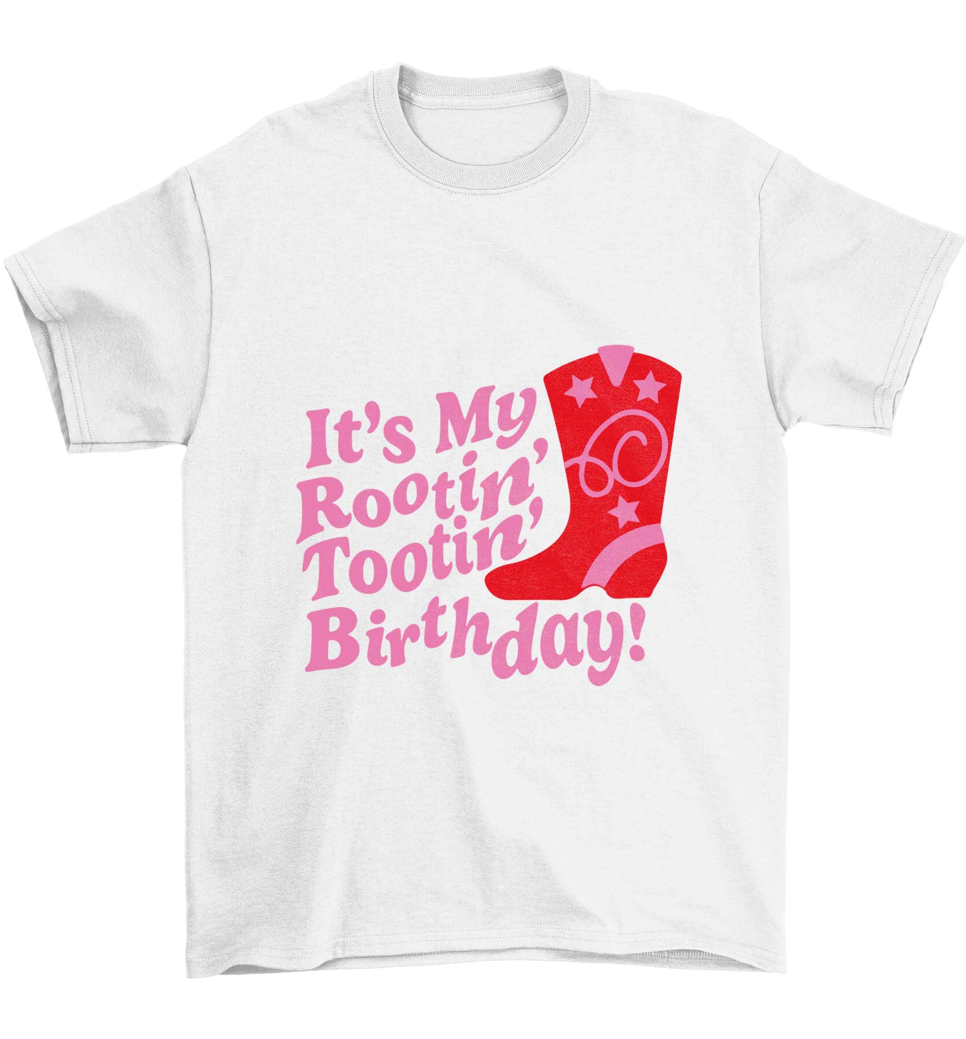 It's my rootin' tootin' birthday! Children's white Tshirt 12-13 Years
