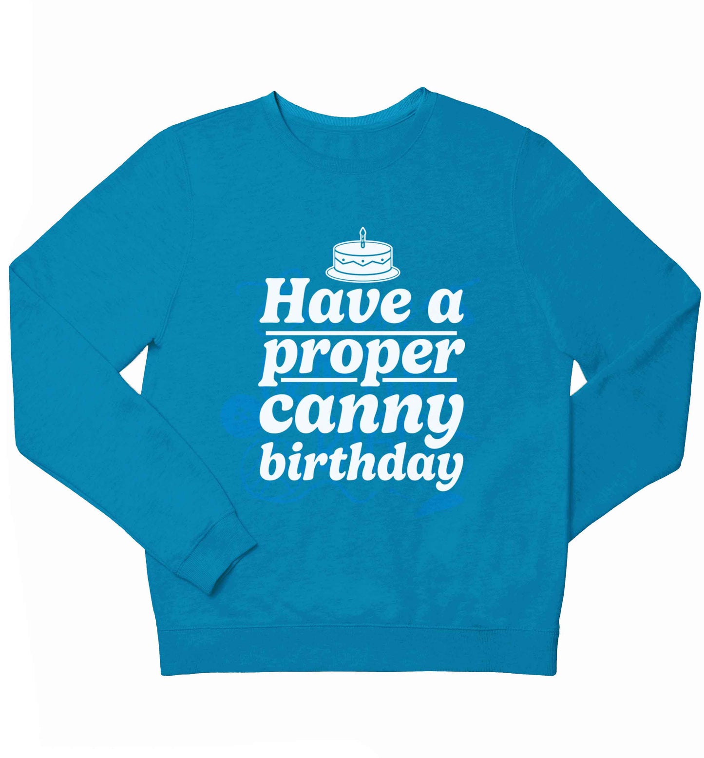 Have a proper canny birthday children's blue sweater 12-13 Years