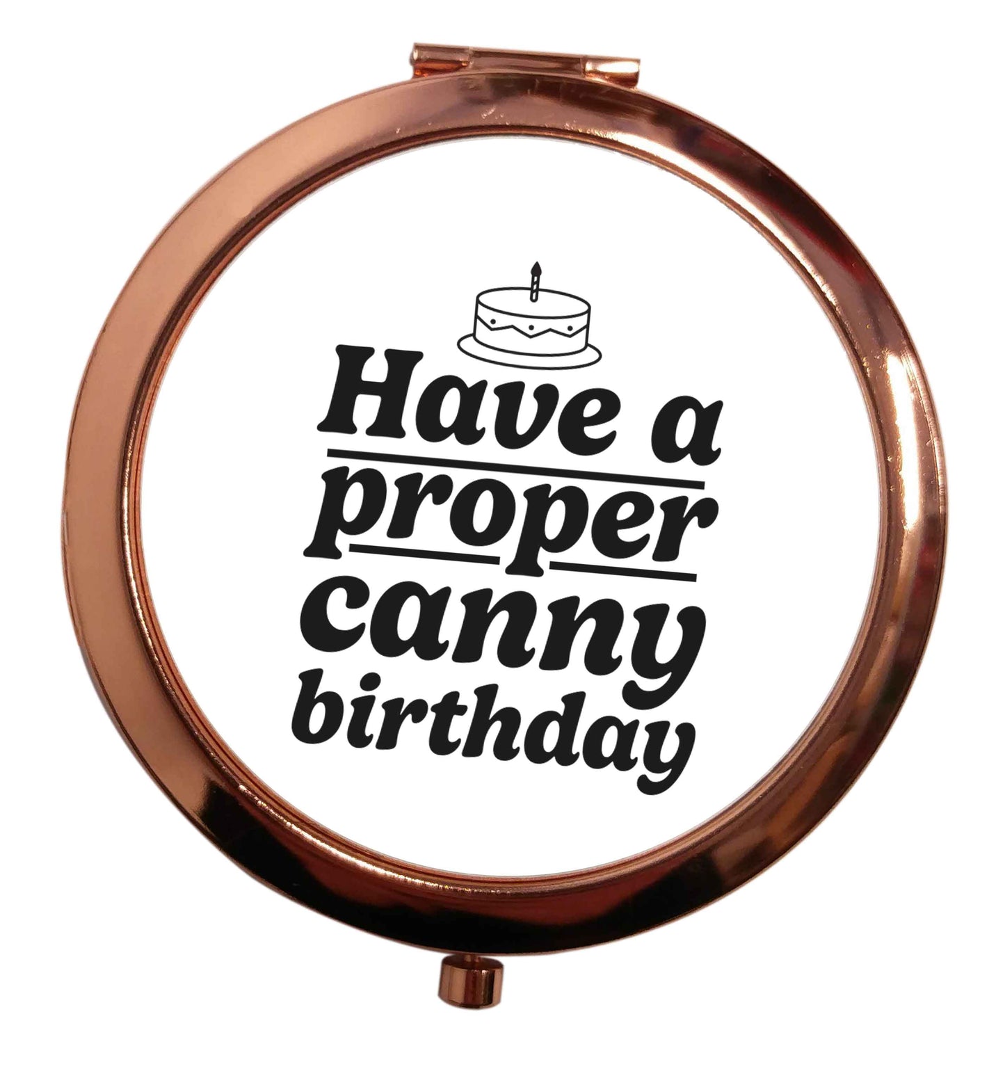 Have a proper canny birthday rose gold circle pocket mirror