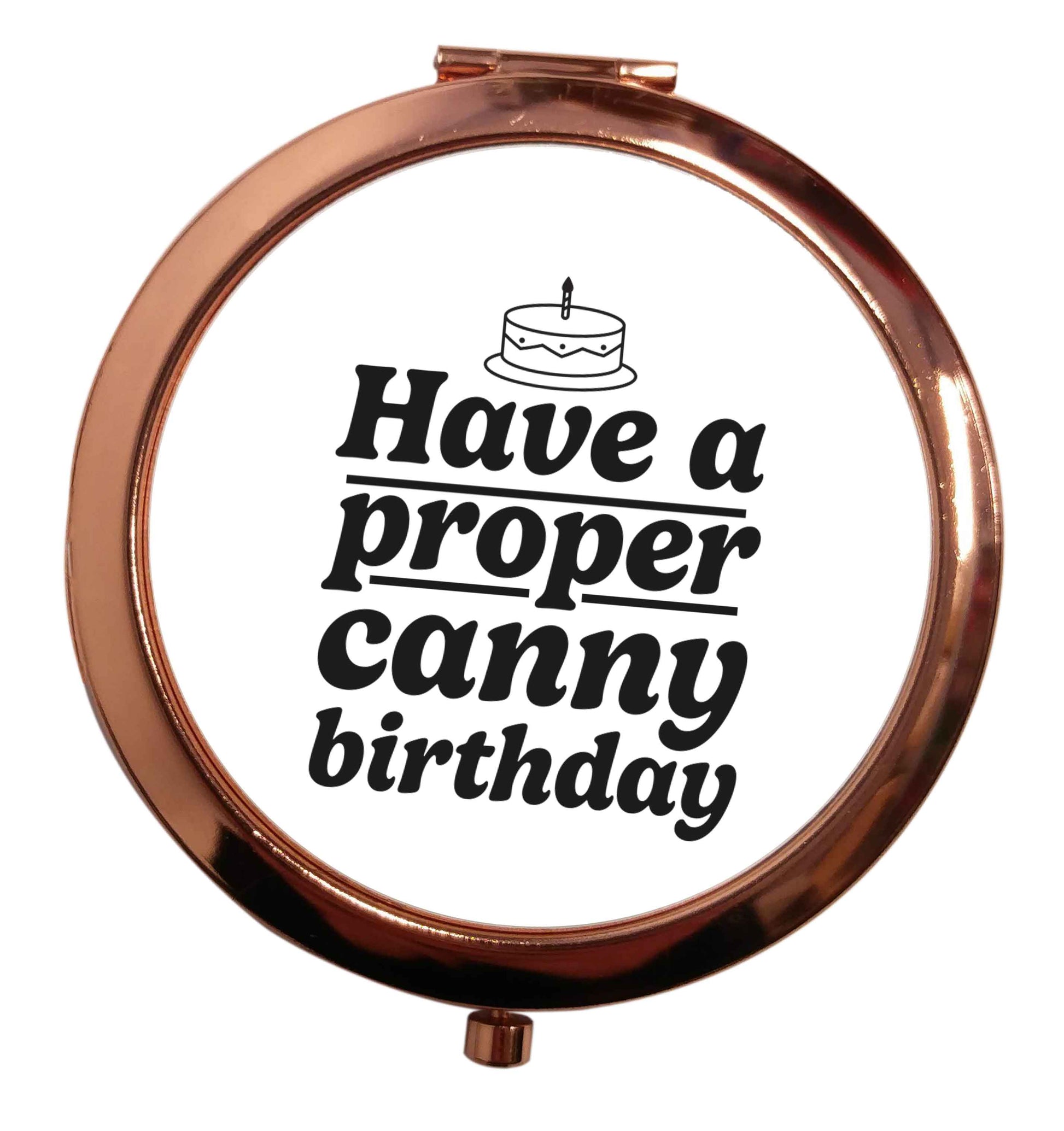 Have a proper canny birthday rose gold circle pocket mirror