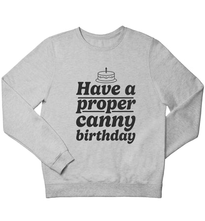 Have a proper canny birthday children's grey sweater 12-13 Years