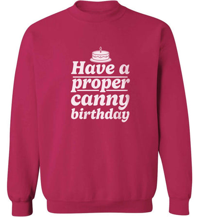 Have a proper canny birthday adult's unisex pink sweater 2XL