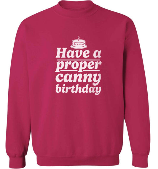 Have a proper canny birthday adult's unisex pink sweater 2XL