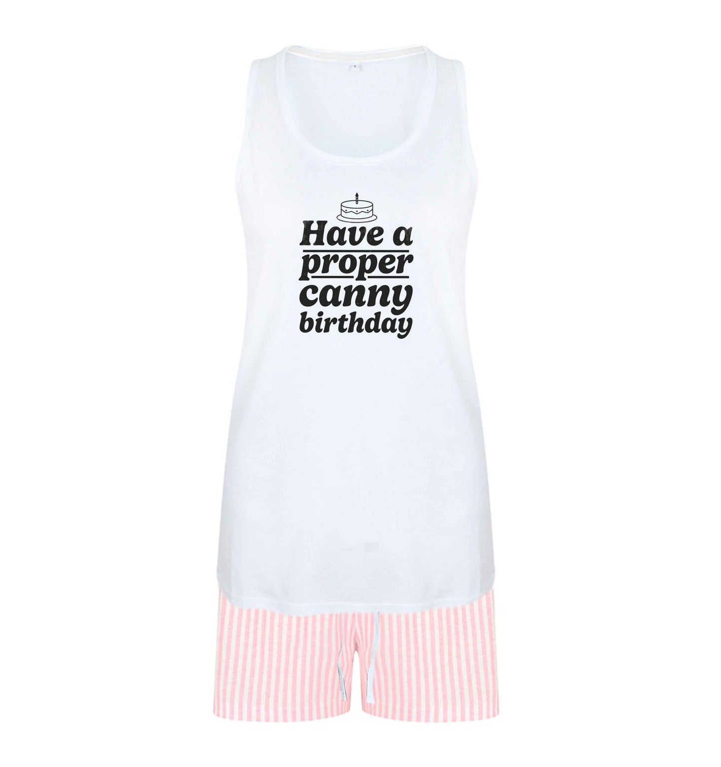 Have a proper canny birthday size XL women's pyjama shorts set in pink 