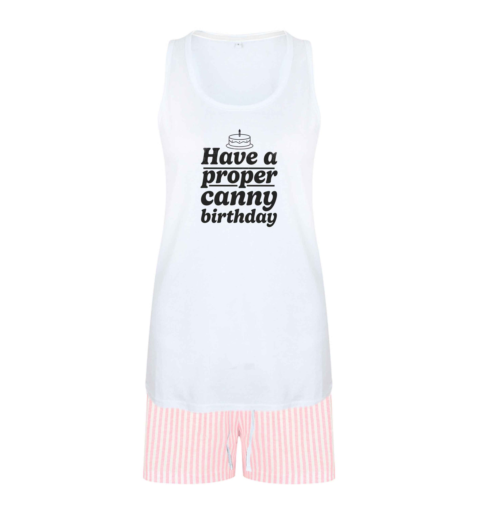 Have a proper canny birthday size XL women's pyjama shorts set in pink 
