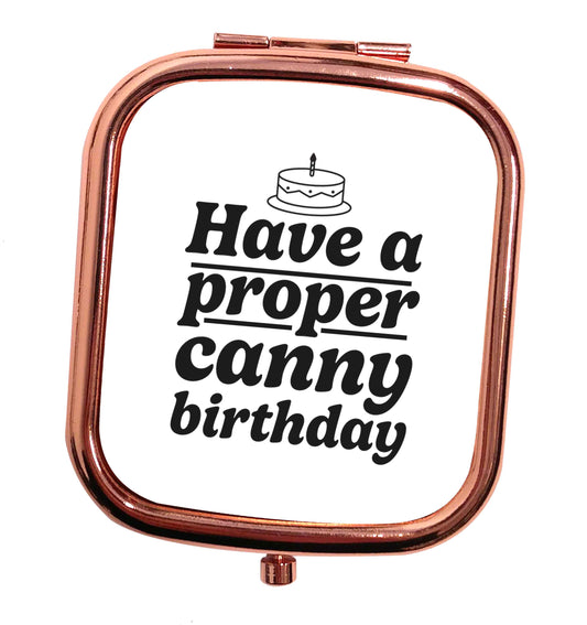 Have a proper canny birthday rose gold square pocket mirror