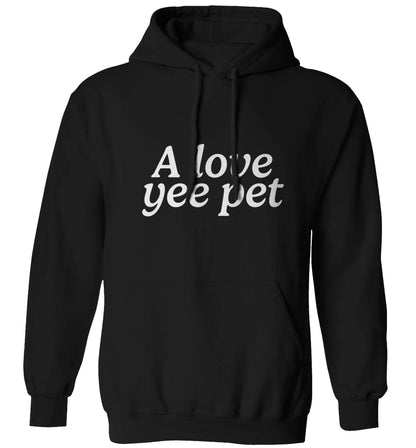 A love yee pet adults unisex black hoodie 2XL