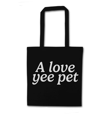 A love yee pet black tote bag