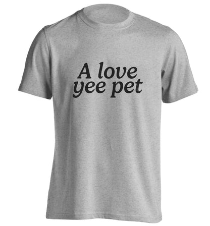 A love yee pet adults unisex grey Tshirt 2XL
