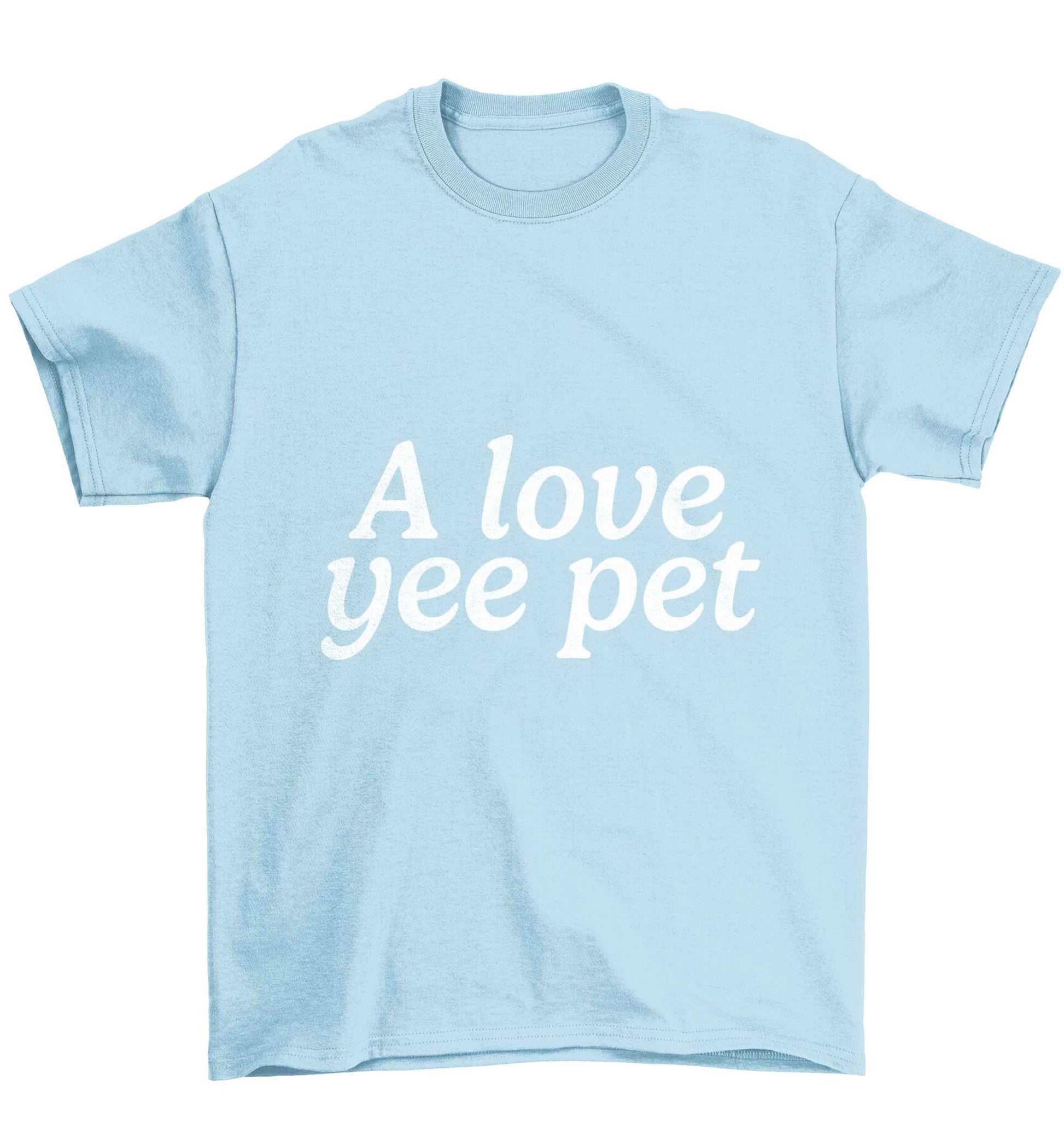 A love yee pet Children's light blue Tshirt 12-13 Years