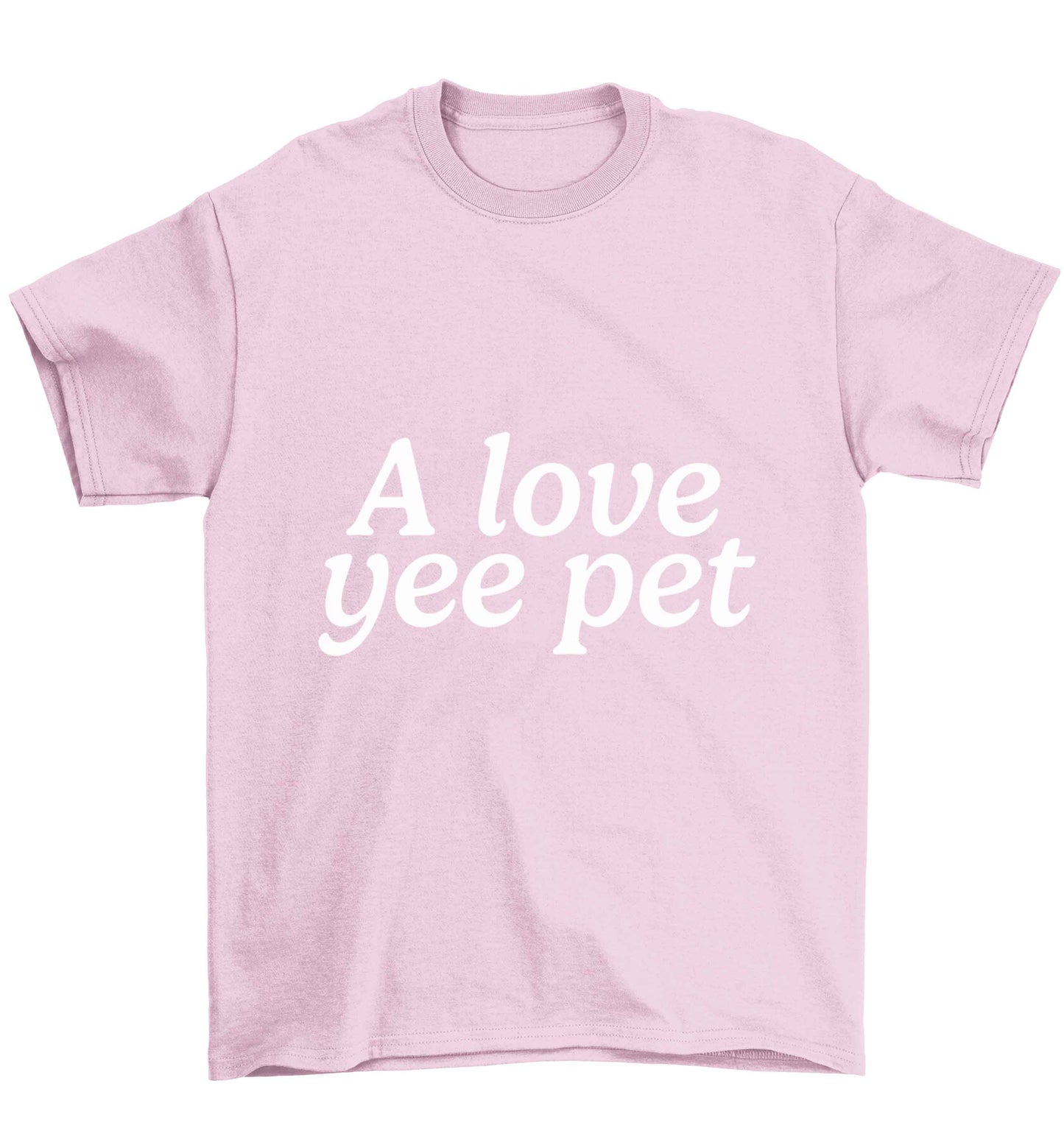 A love yee pet Children's light pink Tshirt 12-13 Years