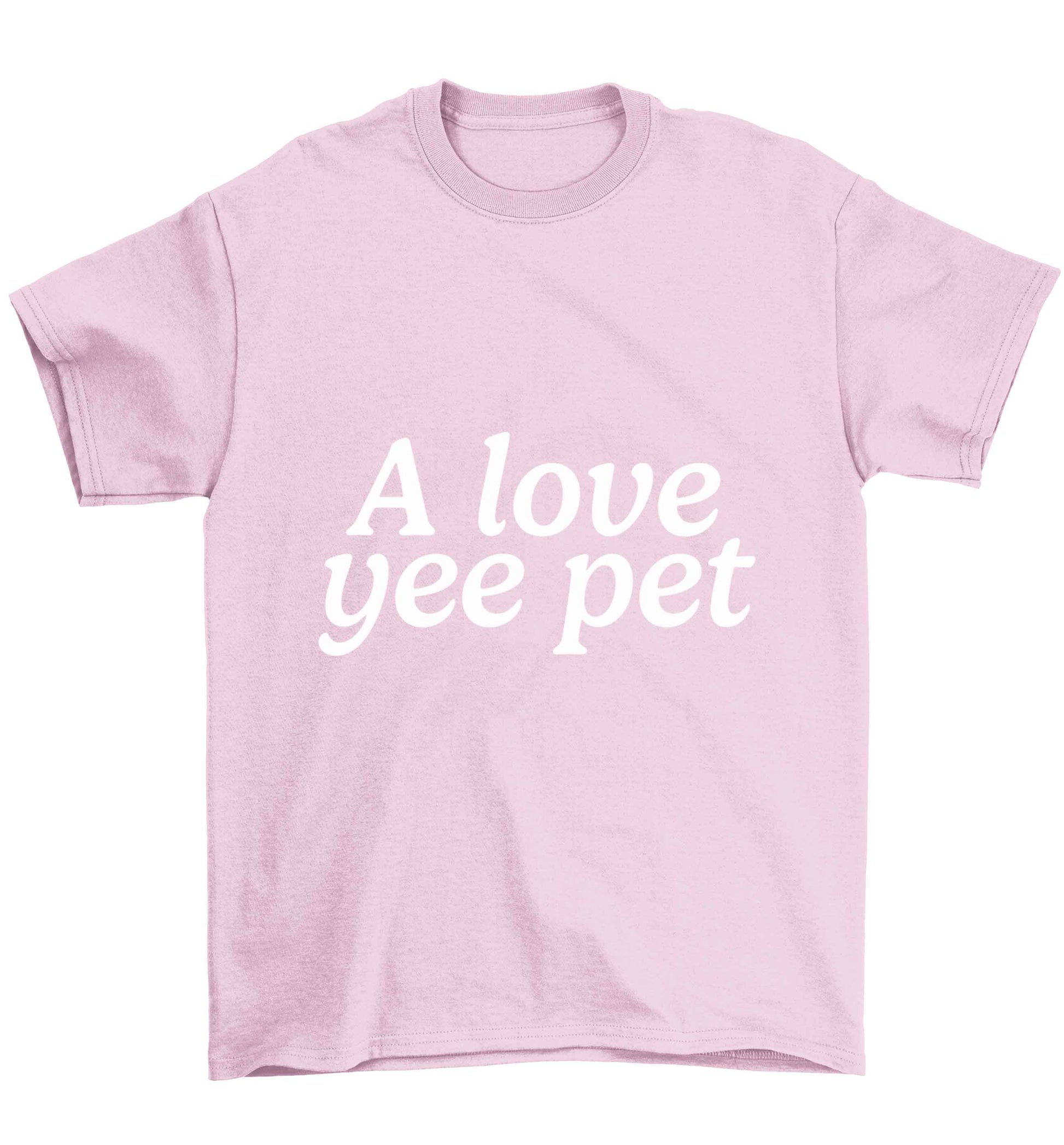 A love yee pet Children's light pink Tshirt 12-13 Years