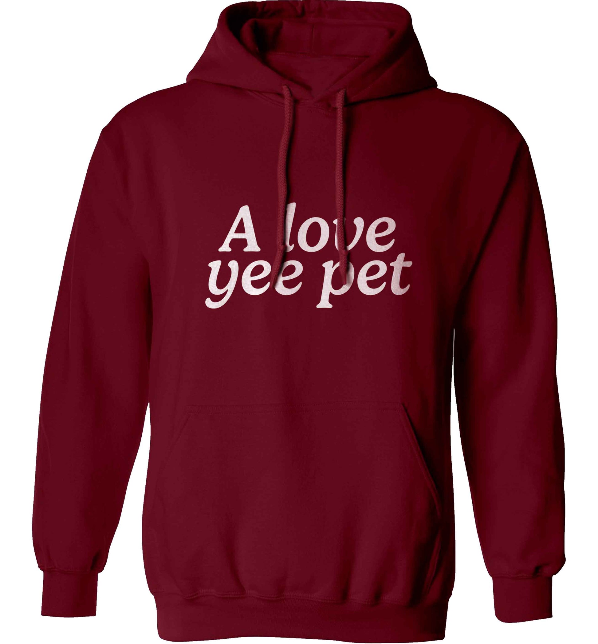 A love yee pet adults unisex maroon hoodie 2XL