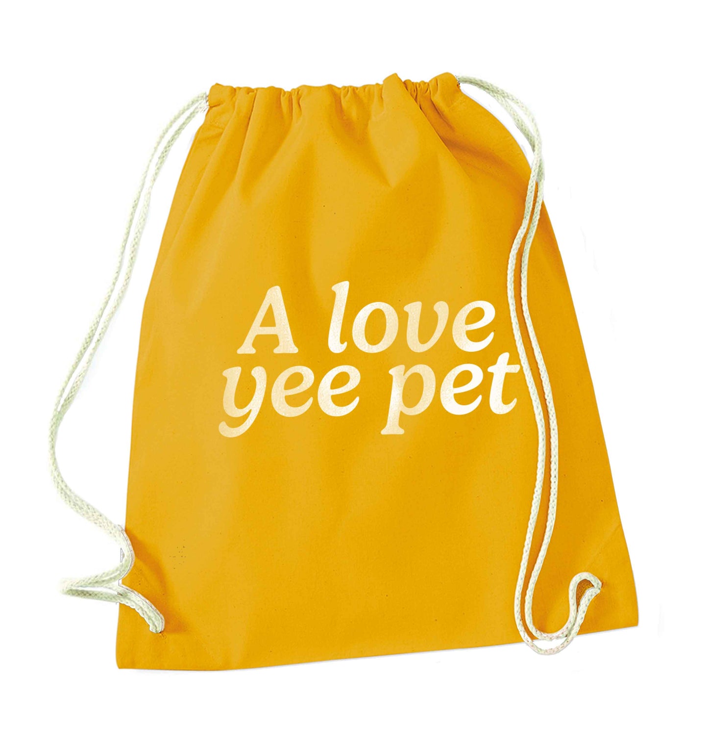 A love yee pet mustard drawstring bag