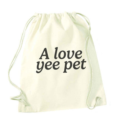 A love yee pet natural drawstring bag