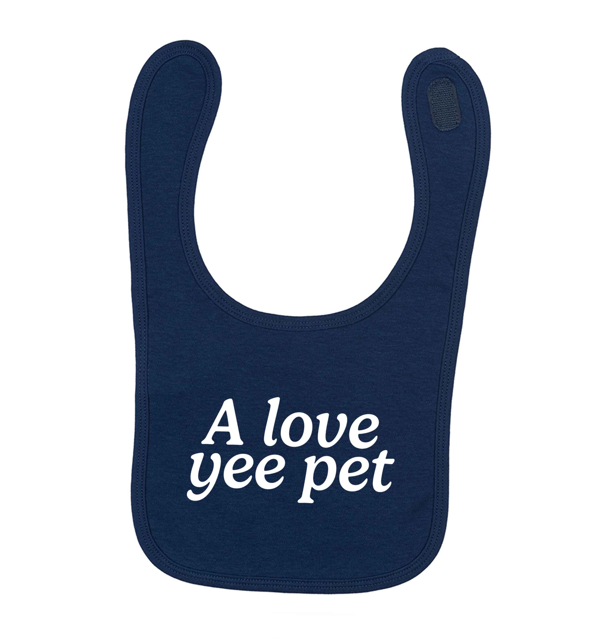 A love yee pet navy baby bib