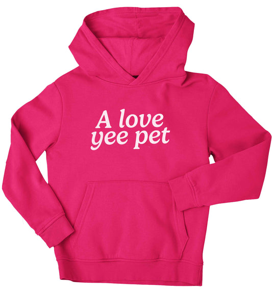 A love yee pet children's pink hoodie 12-13 Years