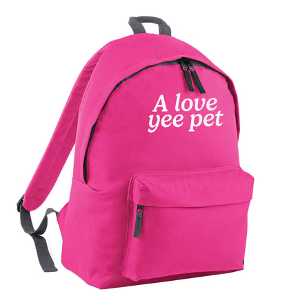 A love yee pet pink children's backpack