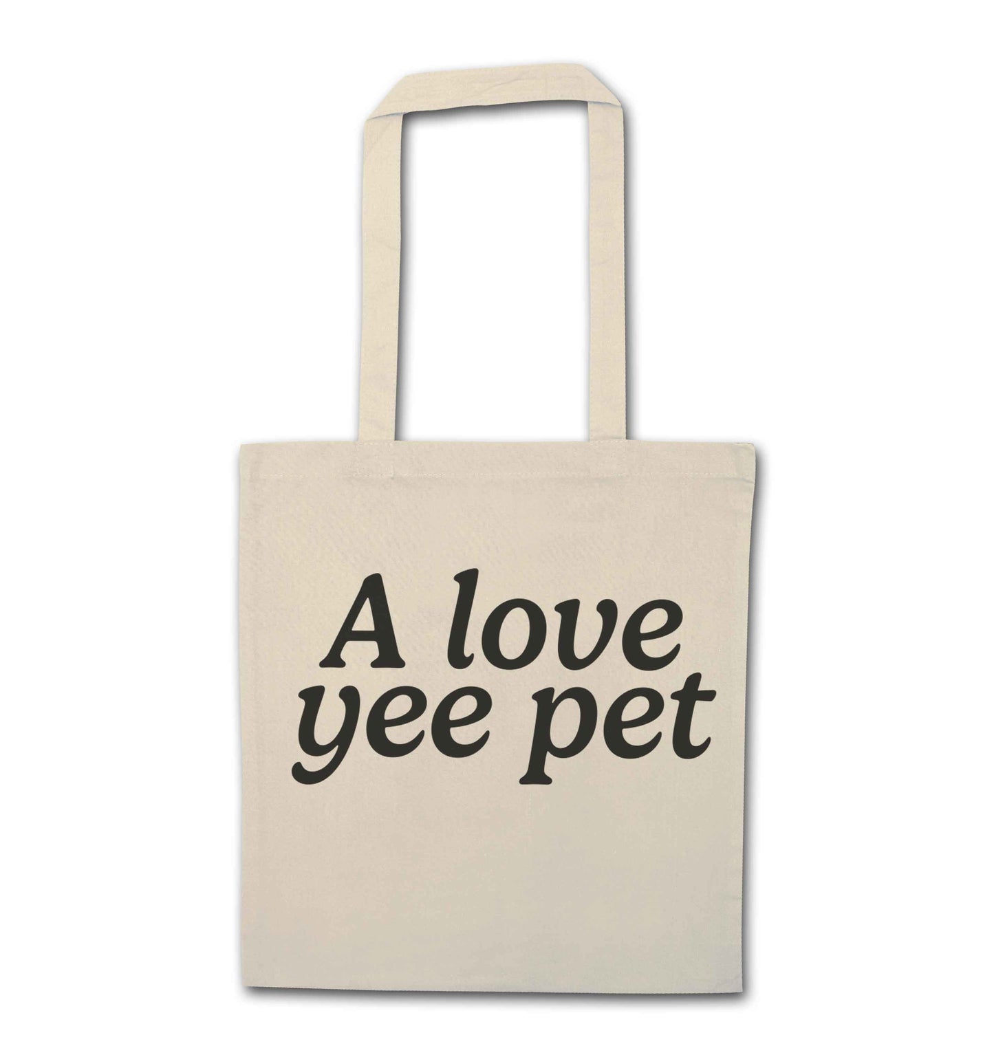 A love yee pet natural tote bag