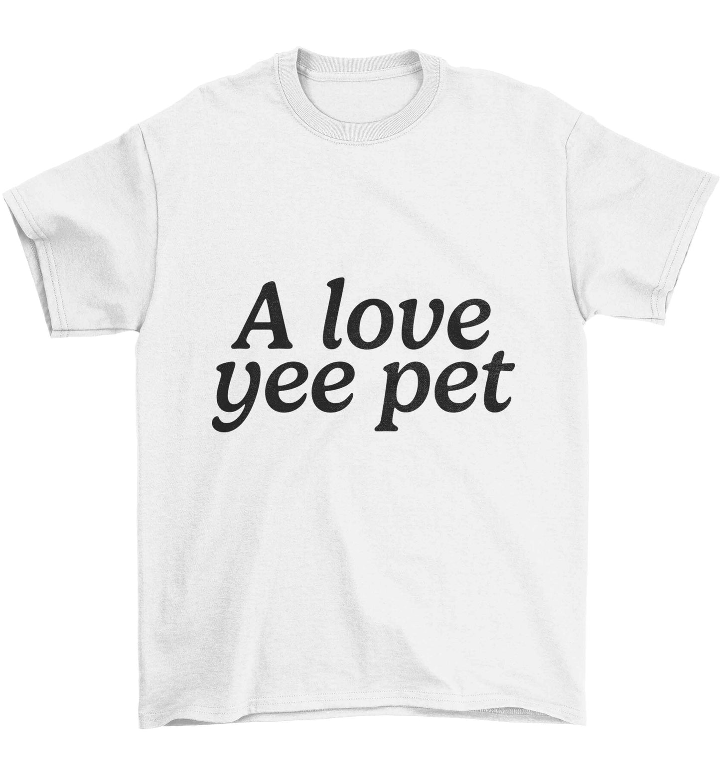 A love yee pet Children's white Tshirt 12-13 Years