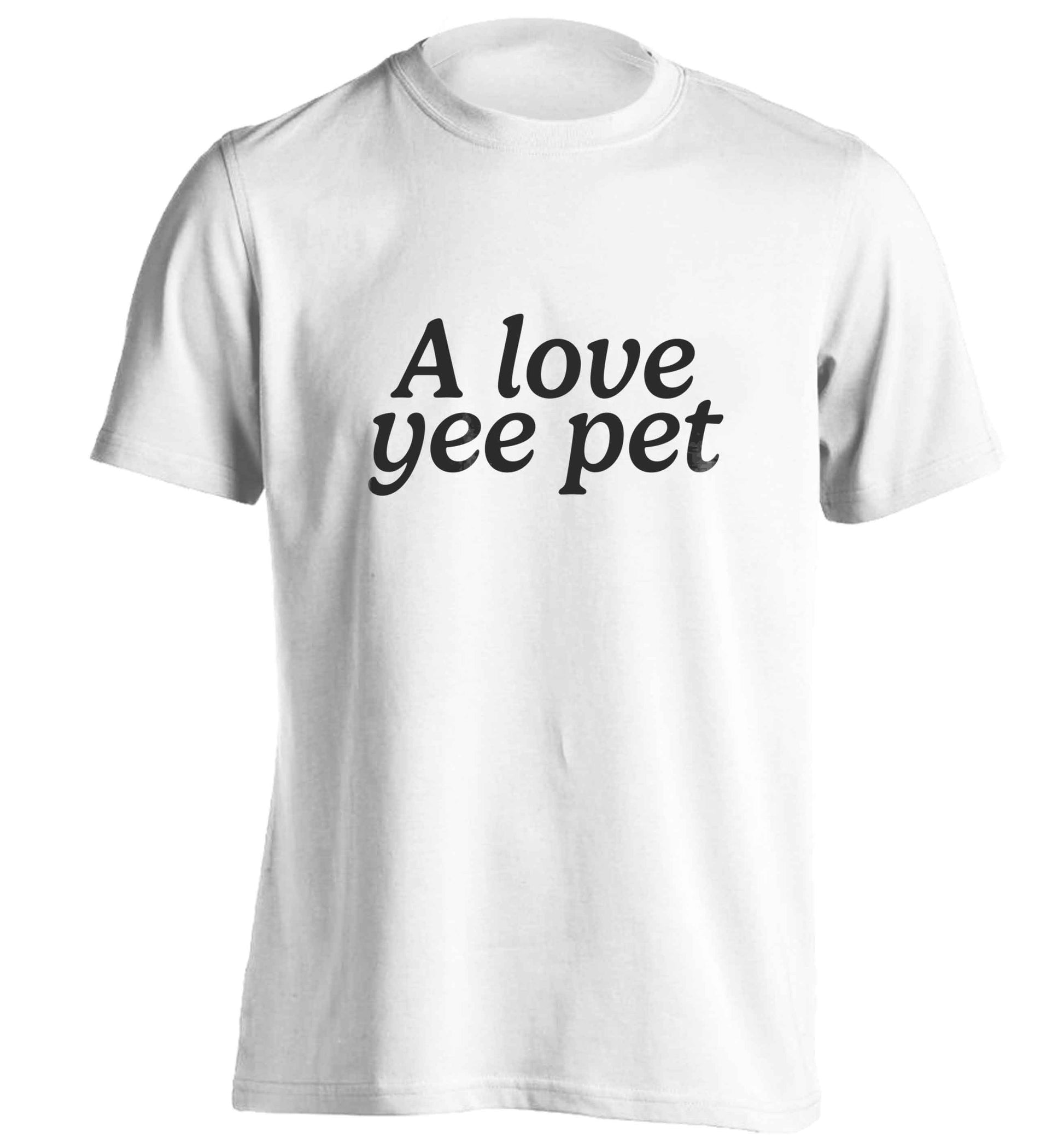 A love yee pet adults unisex white Tshirt 2XL