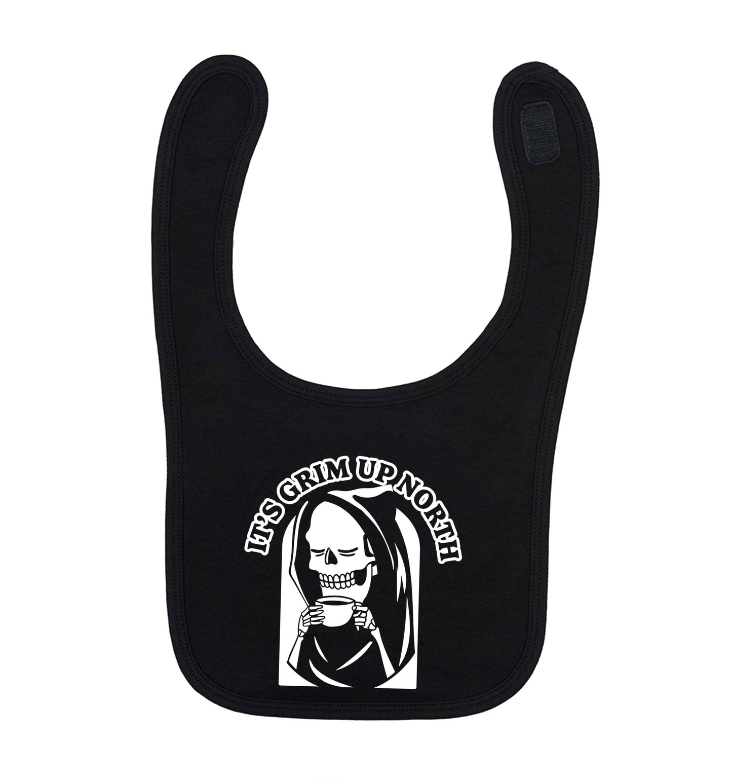 It's grim up North black baby bib
