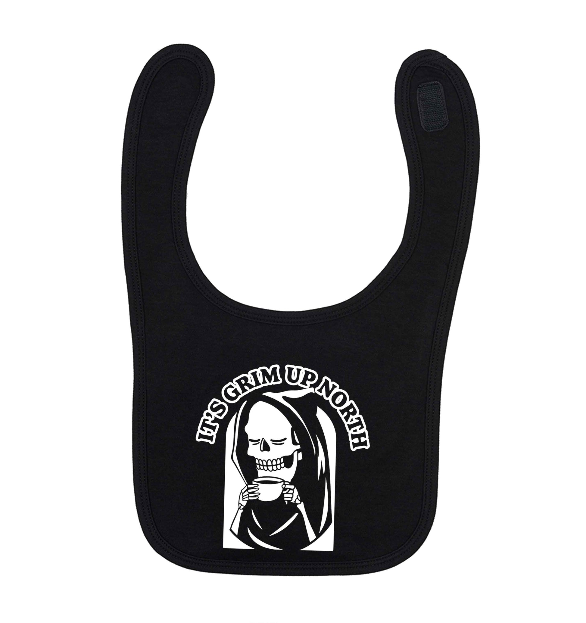 It's grim up North black baby bib