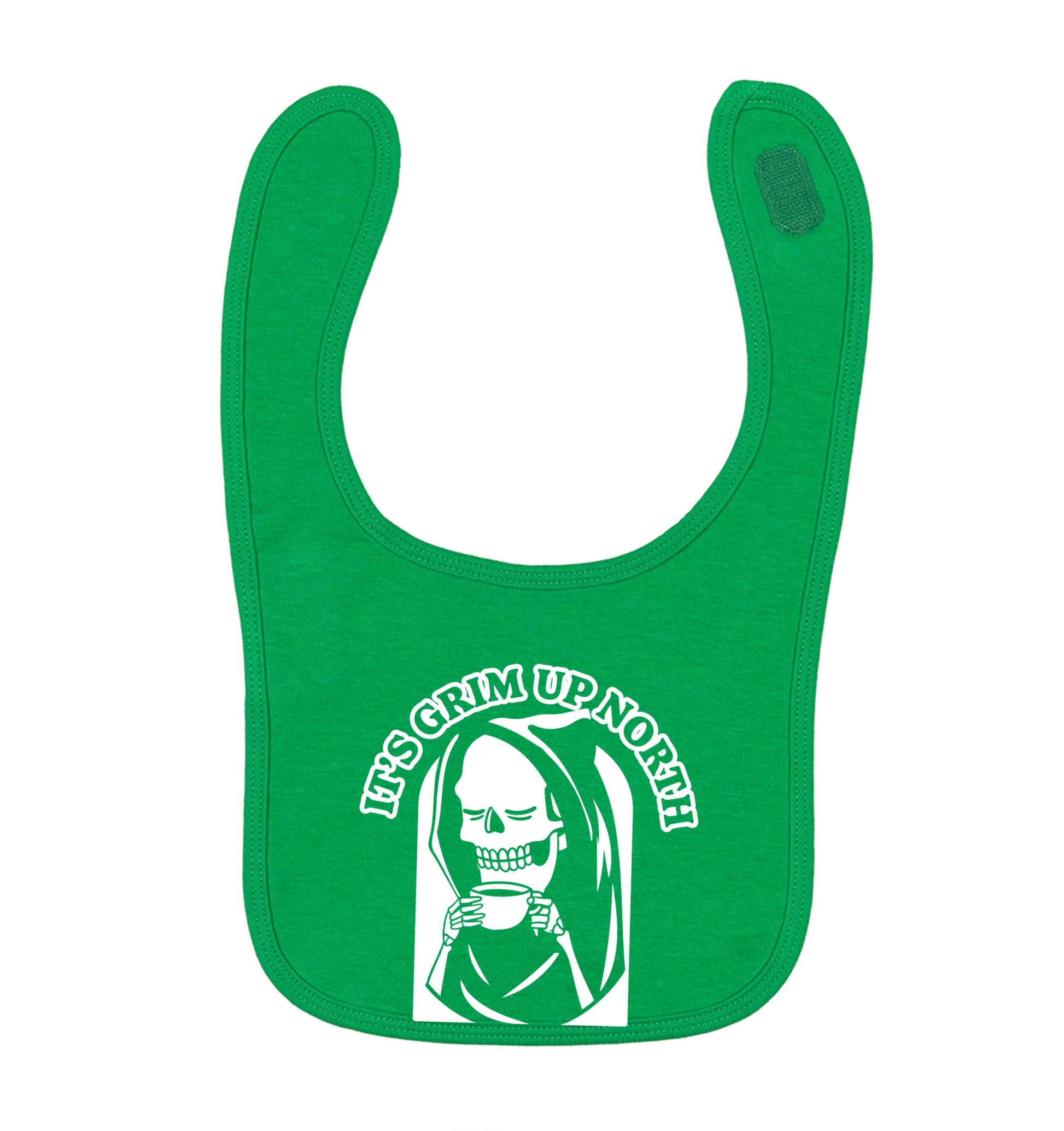 It's grim up North green baby bib