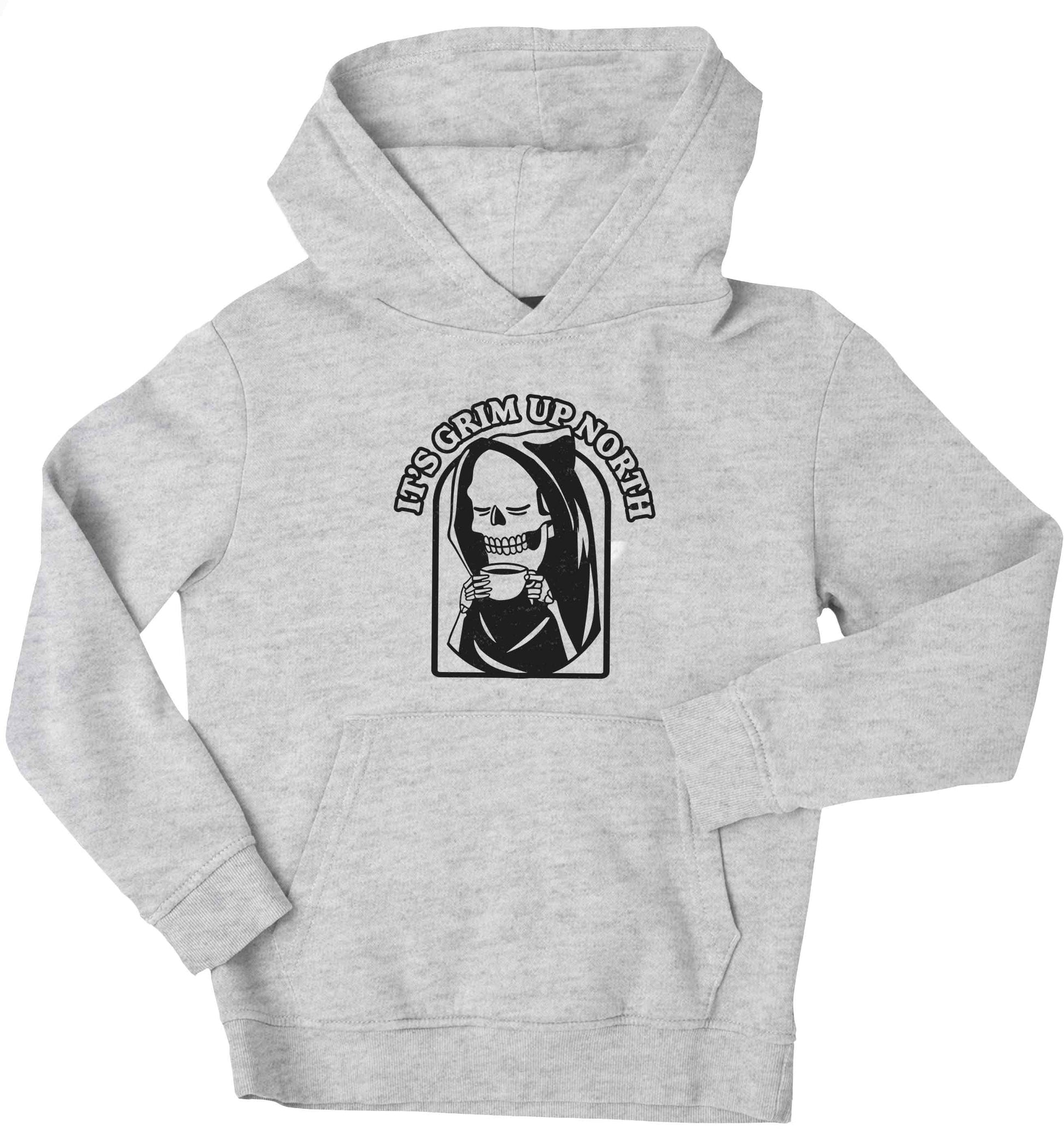 It's grim up North children's grey hoodie 12-13 Years