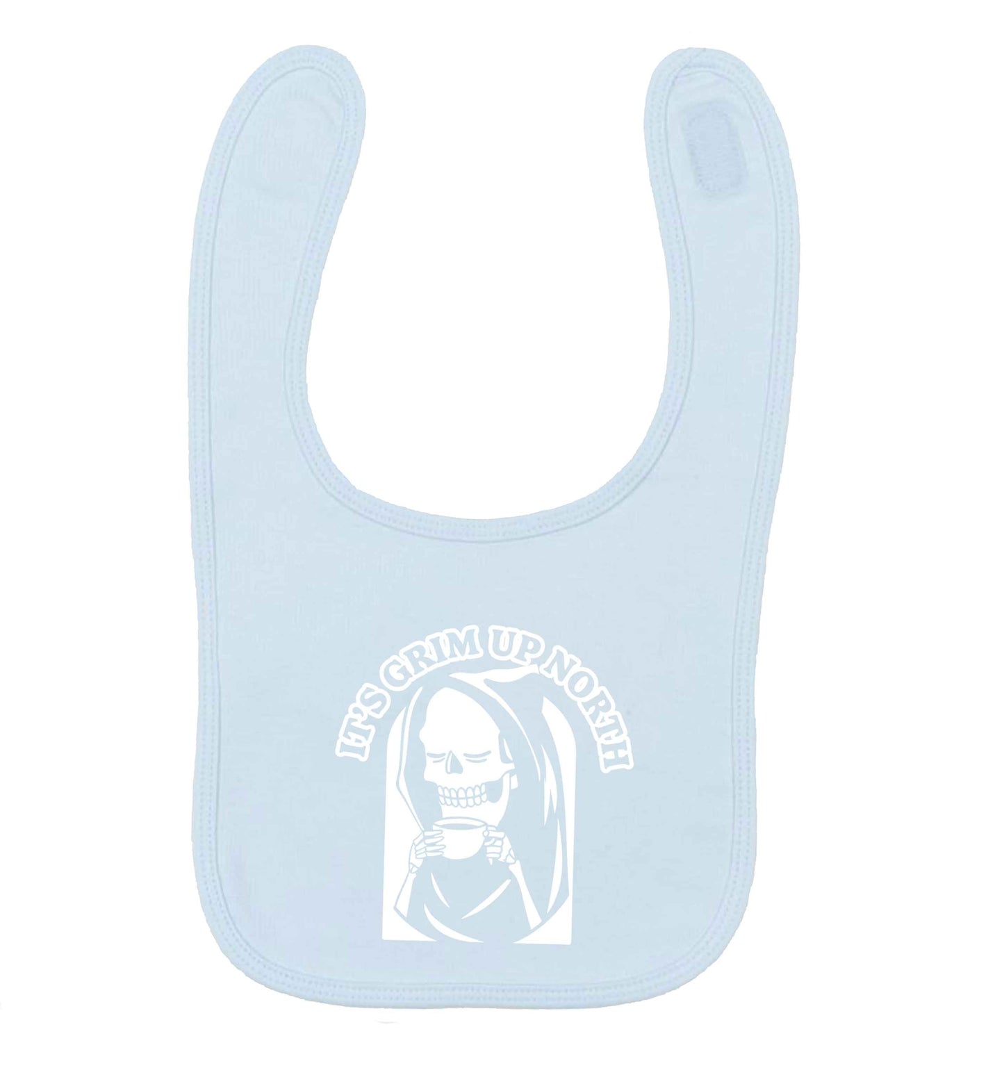 It's grim up North pale blue baby bib
