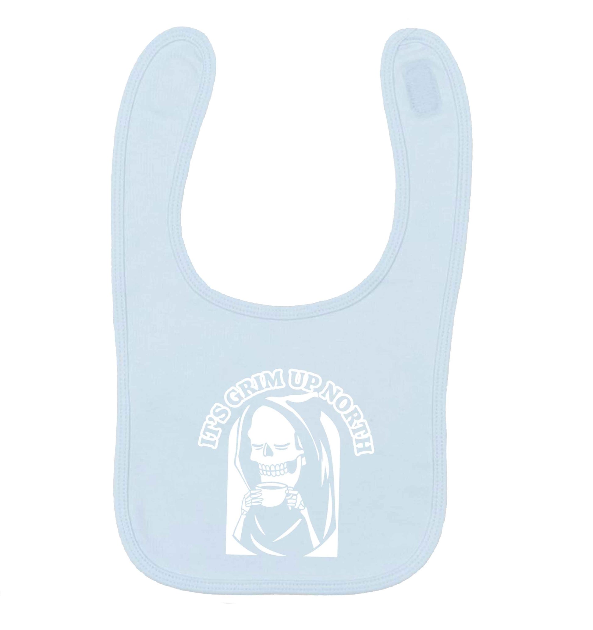 It's grim up North pale blue baby bib
