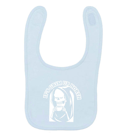 It's grim up North pale blue baby bib