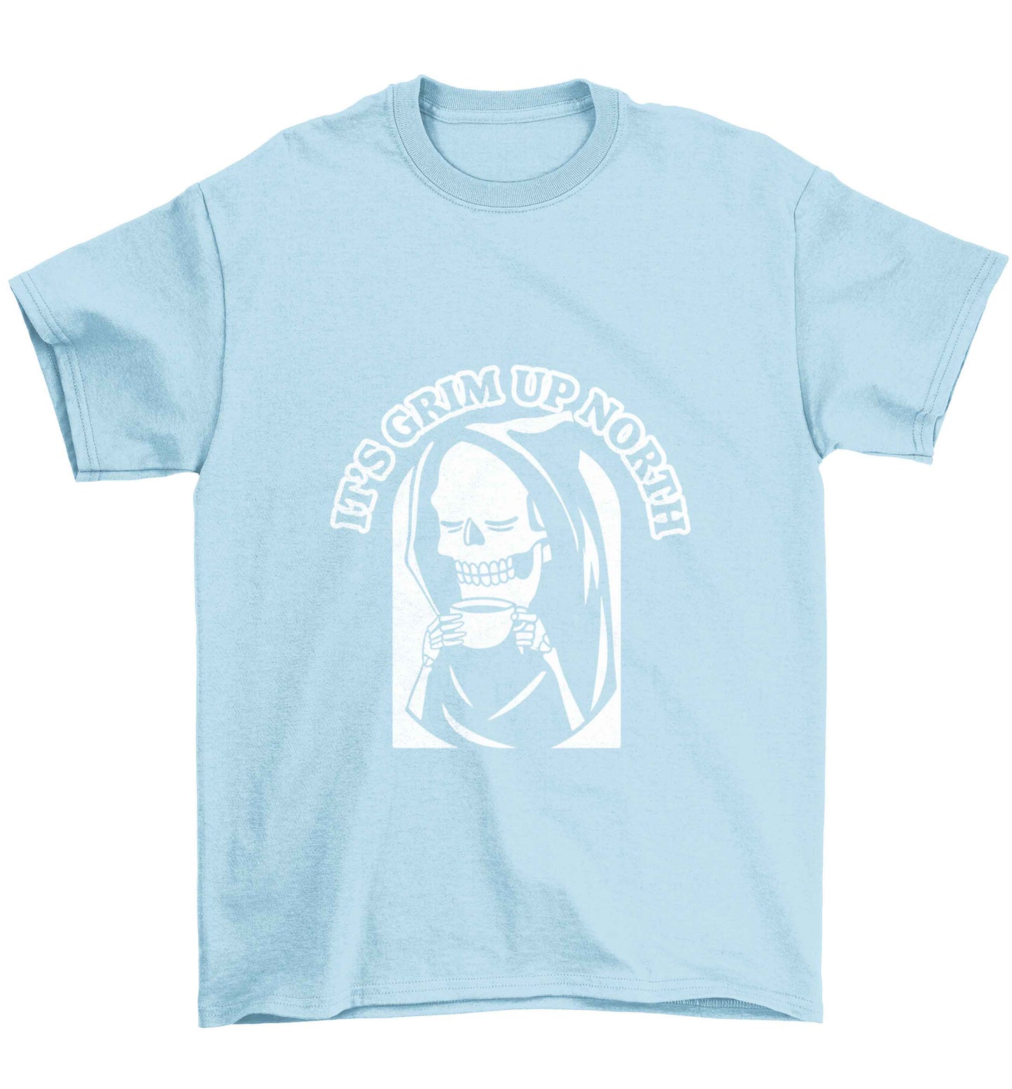 It's grim up North Children's light blue Tshirt 12-13 Years