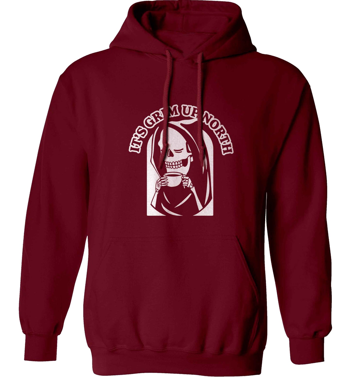 It's grim up North adults unisex maroon hoodie 2XL