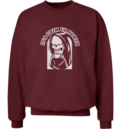 It's grim up North adult's unisex maroon sweater 2XL