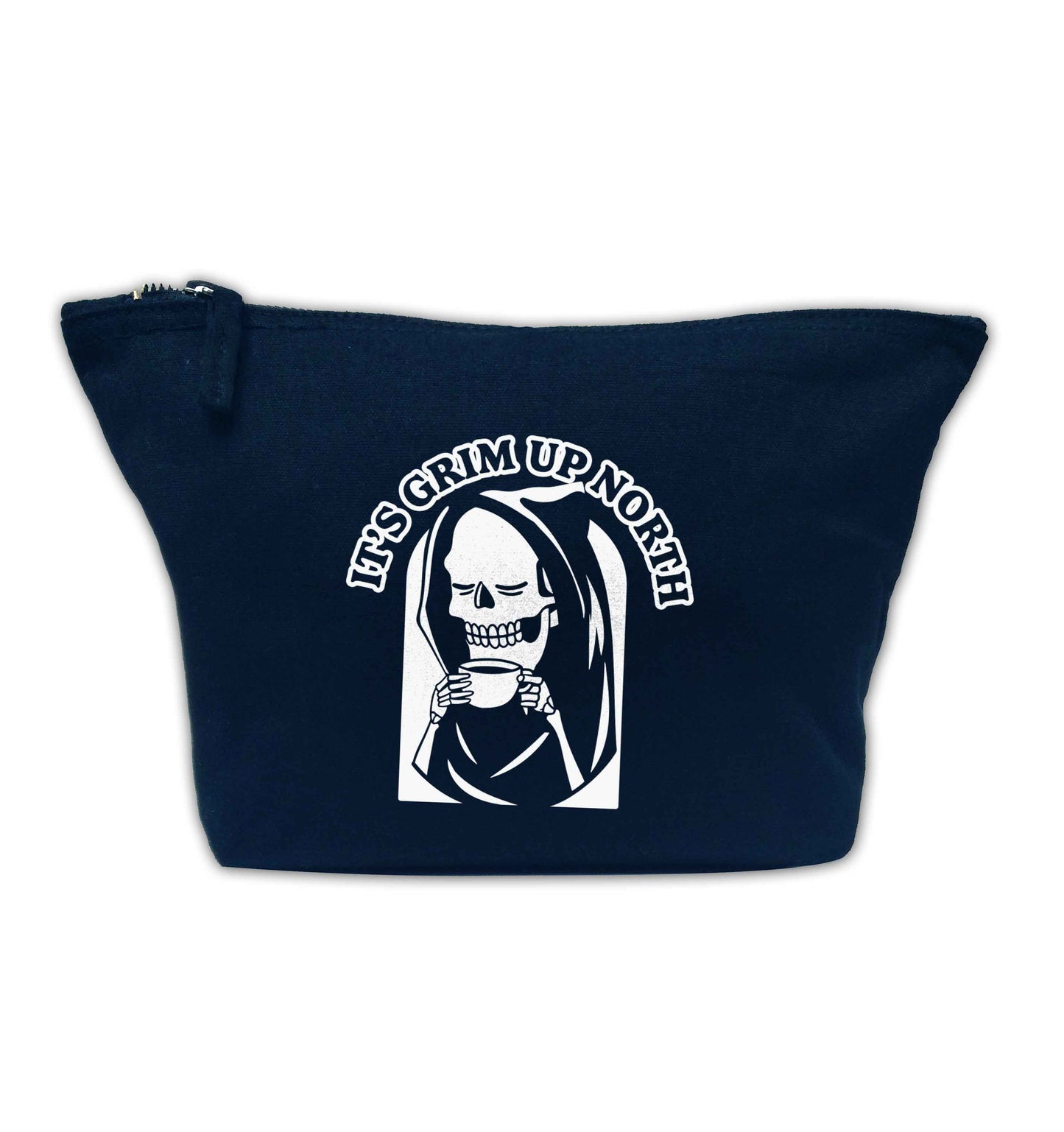 It's grim up North navy makeup bag